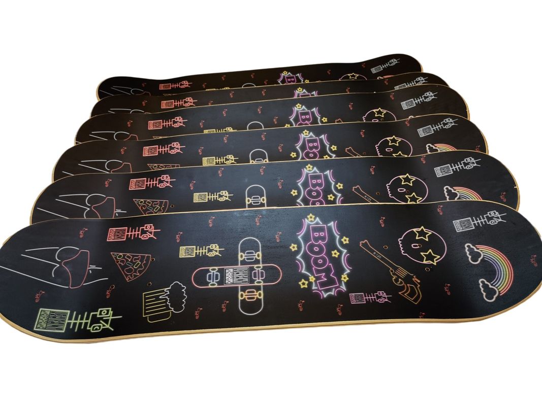 2024 Hot Sales Style 7 Ply Maple Custom Concave Double Kick Chuyên nghiệp Long Board Skateboard